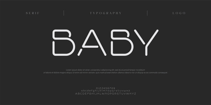 Baby, Abstract modern urban alphabet fonts. Typography sport, technology, fashion, digital, future creative logo font. vector illustration 
