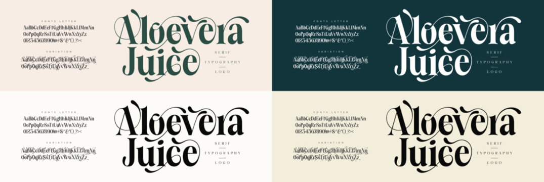 Elegant ligature alphabet letters font logo. Typography luxury classic lettering serif fonts decorative wedding vintage retro logos, design for fashion, beauty shop and brand . vector illustration