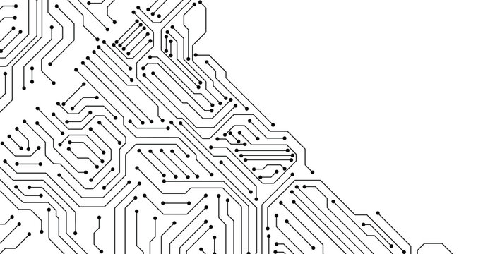 Microchip technology background. Abstract circuit, digital electronics scheme texture. Hardware motherboard, tech data recent pattern