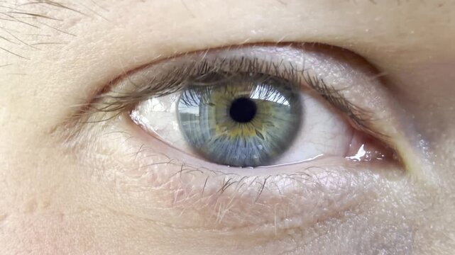 Close-up of a young man's open eye