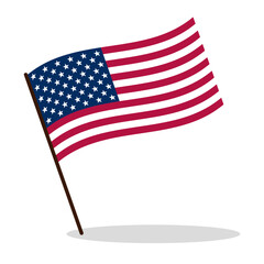 Fototapeta premium Flag of the USA. Map pin of America