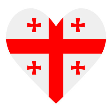 Georgia flag button in heart shape