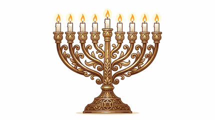Fototapeta premium Traditional Jewish Menorah Hanukkah Candleholder.
