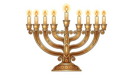 Fototapeta premium Traditional Jewish Menorah Hanukkah Candleholder.