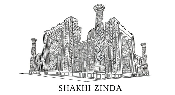 Shakhi Zinda Ancient Architecture Building.