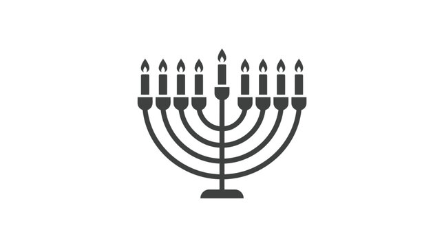 Menorah with nine lit candles 11.