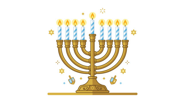 Traditional Jewish Menorah With Candles 5.