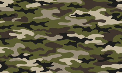Fototapeta premium Organic layered camouflage seamless military vector wallpaper.
