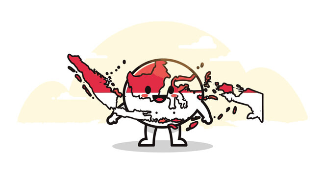 Globe Character Holding Broken Pieces.