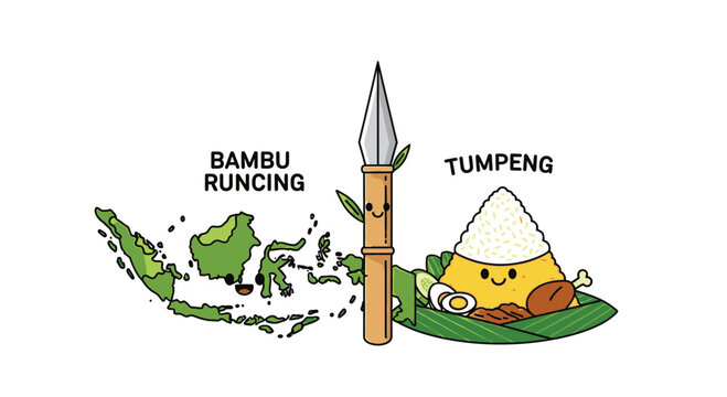 Traditional Indonesian Rice Tumpeng Dish.