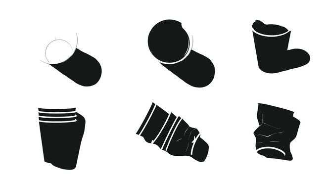 Vector illustration of collection of black sock silhouettes