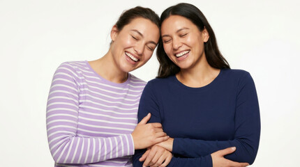 Obraz premium Connection human moment authentic joy shared hug laughter warm hug holds. candid natural person interaction. human relationships friendship togetherness support, joy happiness emotion lifestyle