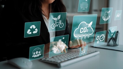 Obraz premium ESG concept integrates environmental, social, and governance practices to promote sustainability, responsibility, and ethical business development Marrow