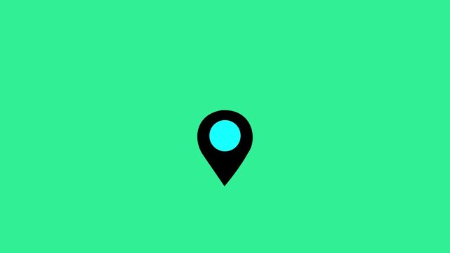 Map pointer icon set with pin symbols for navigation tags location, design, label mark location symbol, 4k animation.
