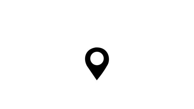 Map pointer icon set with pin symbols for navigation tags location, design, label mark location symbol, 4k animation.