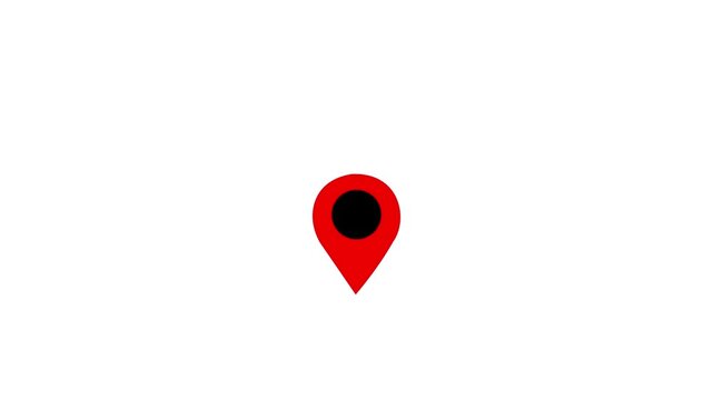 Map pointer icon set with pin symbols for navigation tags location, design, label mark location symbol, 4k animation.