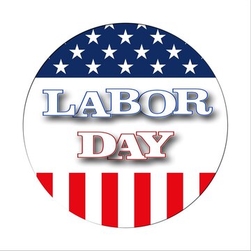 Labor Day - graphic for celebrating American Labor Day with flag in circle form - 3D Illustration