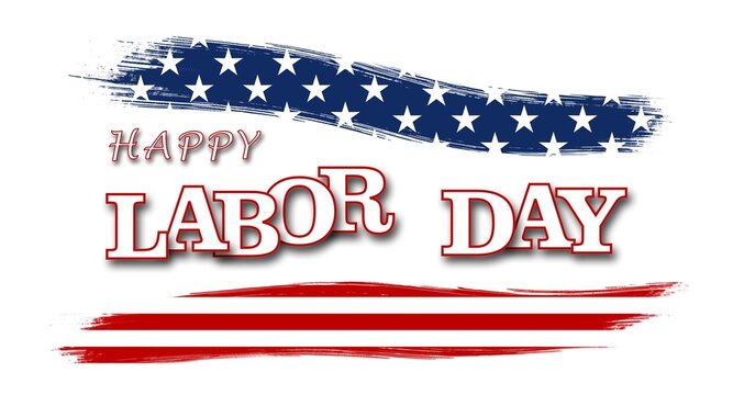 Labor Day - banner with american colors design and typography - poster for Labor Movement Commemoration Day in the United States of America - 3D Illustration
