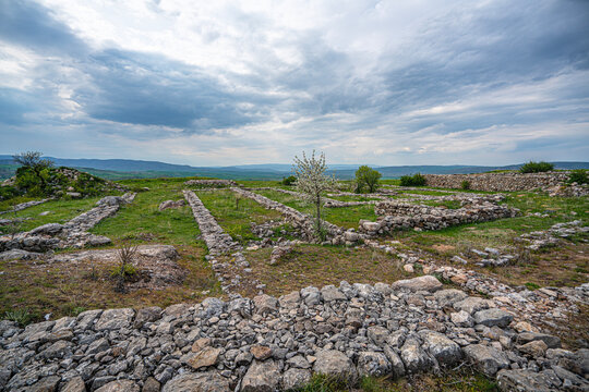 Scenic views of the archaeological remains and monumental stone walls of Hattuşa (Hattusha),  located in Boğazkale, &Ccedil;orum, this sprawling site was the fortified capital city of the Hittite Empire duri