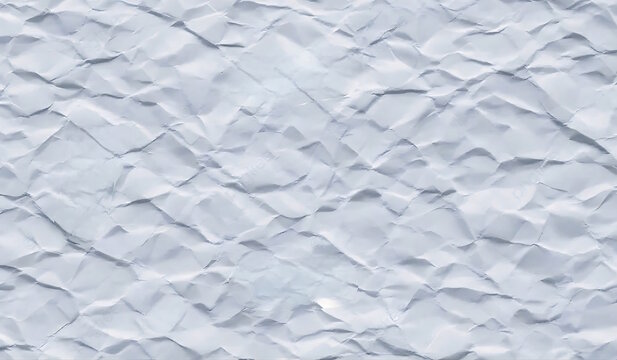 Light gray crumpled paper texture background. Abstract backdrop of wrinkled and creased paper sheet with soft shadows.