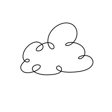 Minimal one line cloud illustration no.5