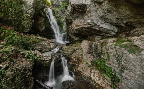Hidden Waterfall Inside Dubrasnica Rocky Canyon