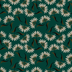 Fototapeta premium beautiful digital flower allover seamless design vector pattern ethnic