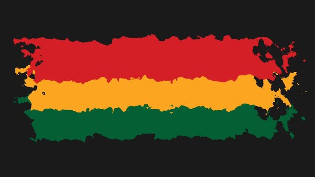 Juneteenth Celebration Flag Design with PanAfrican Colors and Artistic Brushstrokes.