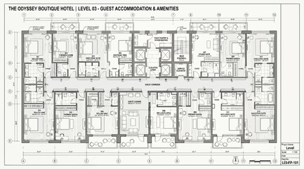 Level 03 guest accommodation and amenities floor plan for the coventry boutique hotel © S.Siam