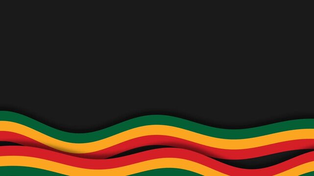 Juneteenth Celebration Background with Waving PanAfrican Colors and Dynamic Abstract Design.