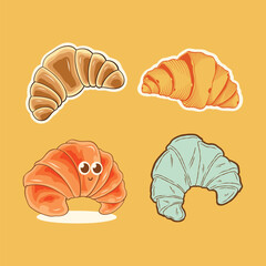 Fototapeta premium Croissant pastry design collectibles bundle