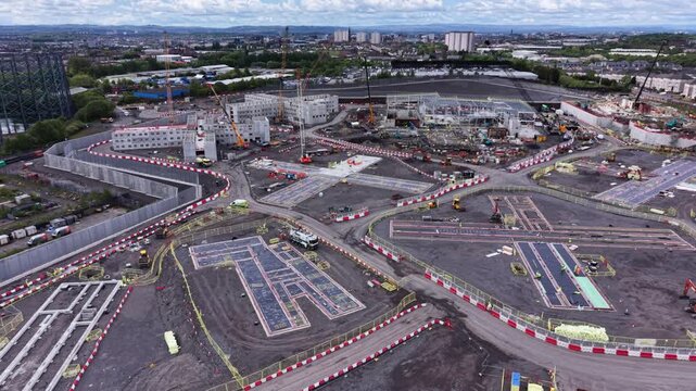     HMP Glasgow Prison Building Project Viewed from the Air During Construction in Glasgow Scotland