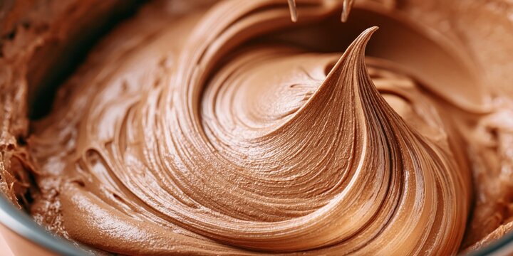 Delicious chocolate buttercream frosting swirl detail