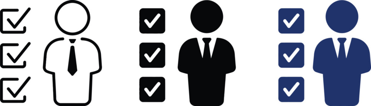 Business Candidate Profile Selection Icon Set