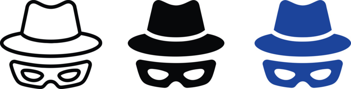 Hacker Incognito Thief Icon Set