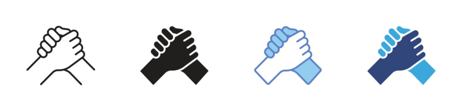 Teamwork Support Icon Set, partnership collaboration, helping hands, community support, teamwork concept, cooperation symbol, mutual assistance, vector icons
