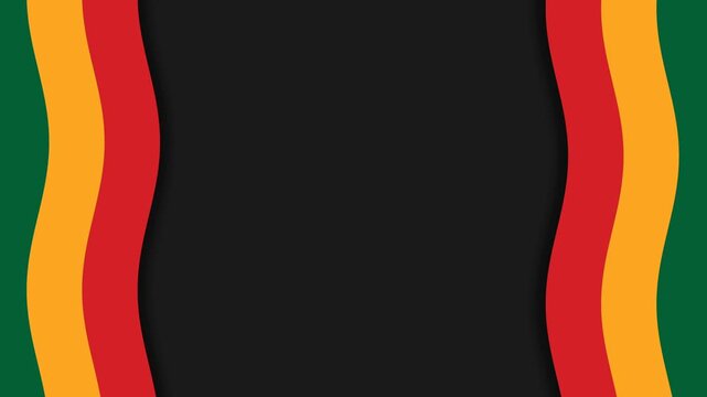 Vibrant Juneteenth Celebration Background with PanAfrican Colors and Wavy Stripes 1.