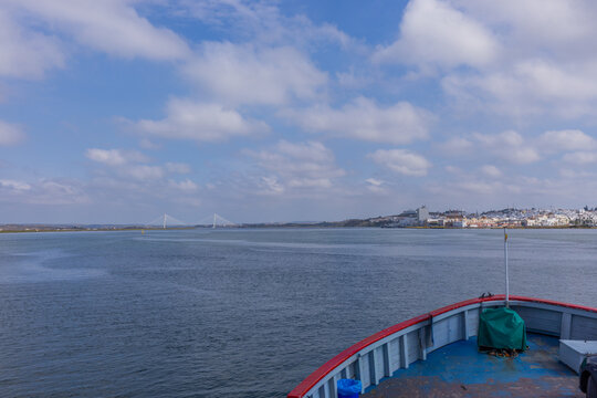 View to Ayamonte from Ferry on the Guadiana River, Spain