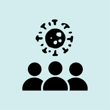 One infected person transferring virus cells to multiple people in a community.
