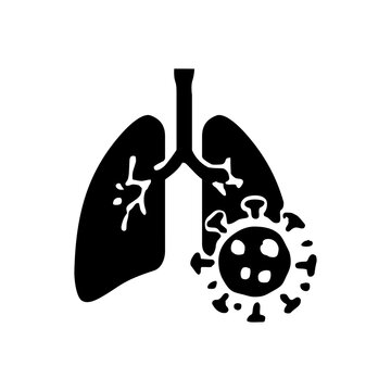 Human lungs anatomy icon affected by an internal respiratory viral infection.
