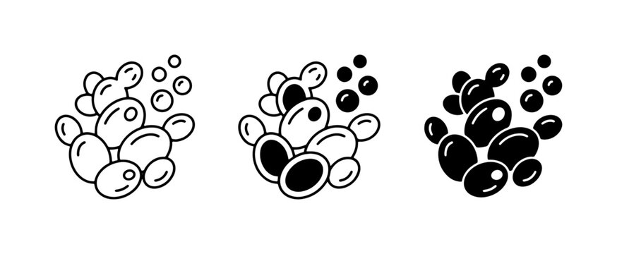 Yeast Cells, Bubbles, Microorganism Icons, Biology Science Graphic Resources