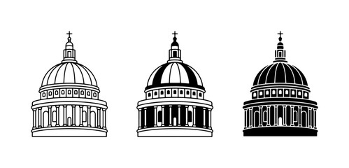 Architectural Domes: Classic Building Facades, Iconic Landmarks, Monochromatic Styles © Abu