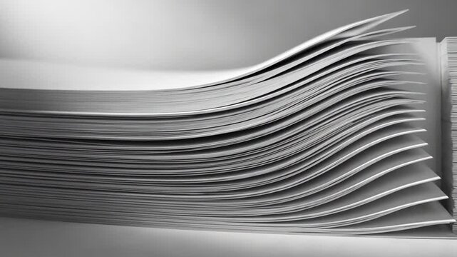 Dynamic Motion of a Large Stack of White Paper Sheets Bending and Flowing