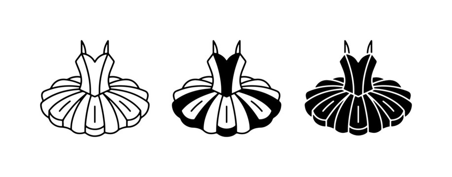 Ballet Tutu Icons: Classic, Silhouette, and Outline Styles for Dance Graphics