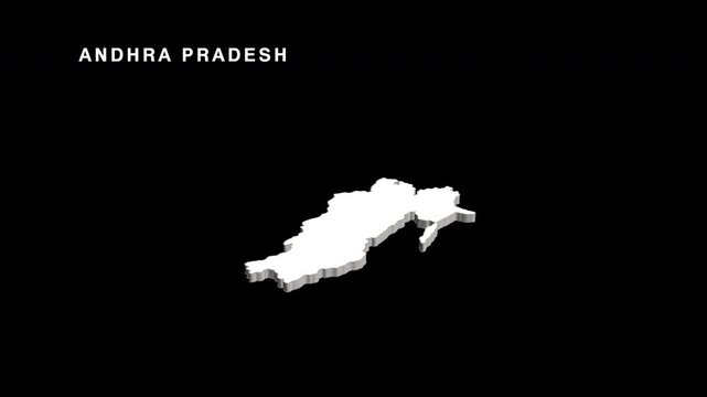 Andhra pradesh state of india map animation