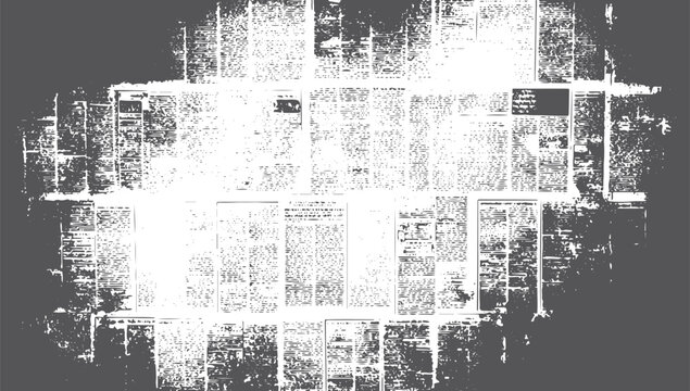 Black grunge newspaper distressed collage texture