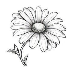 Obraz premium Daisy flower drawing sketch plant.