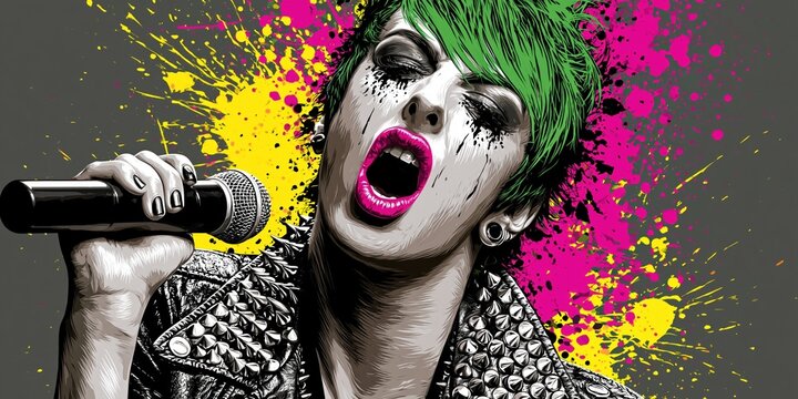 Passionate singer delivering an electrifying musical performance
