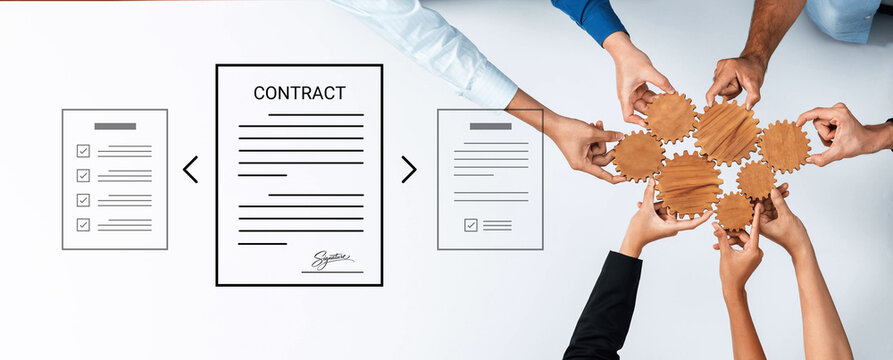 Hands coming together to sign a contract showcase collaboration and partnership in a modern workspace, illustrating teamwork, negotiation, and successful agreement processes. Cyphers