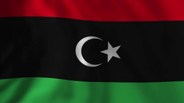 Waving national flag of libya background